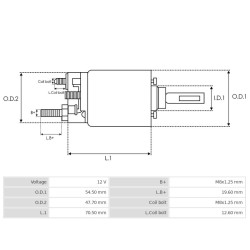 Solenoide para motor de arranque 6185 / 6189 / 6189A / 6189B / 6189C / 6189D / 6202