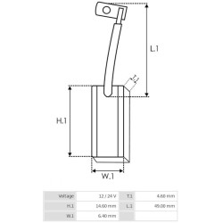 Juego de escobillas para alternador 9AR2786K / 9AR2826K / 9AR2851 / 9AR2851K