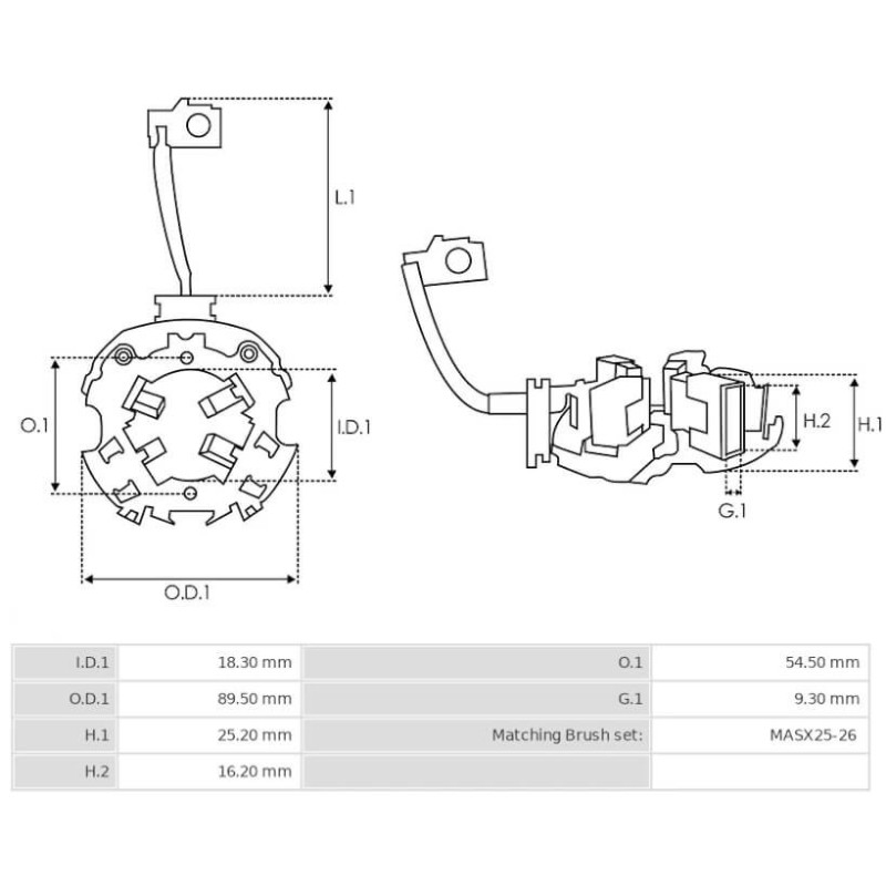 portaescobillas para motor de arranque Magneti marelli 63217182 / 63217403 / MT71AB