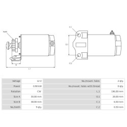 Motor de arranque sustituye228000-7460 / 228000-7461 / SEA-DOO 420294356