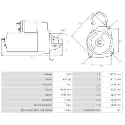 Motor de arranque sustituye0001360048 / 0001368015 / AZF4298 / AZJ3256
