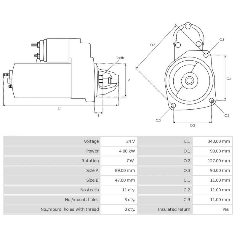 Motor de arranque sustituye0001360048 / 0001368015 / AZF4298 / AZJ3256