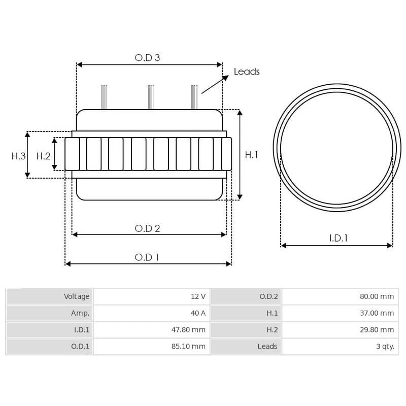 Stator for altarnator Yanmar 11912877200 / GP9912 Stator for altarnator Yanmar 11912877200 / GP9912