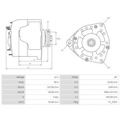 Alternador sustituye 0120469003 / 0120469011 / 0120469012