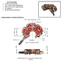 Piastra diodi per alternatore Denso 121000-3810 / 121000-3820 / 121000-3821