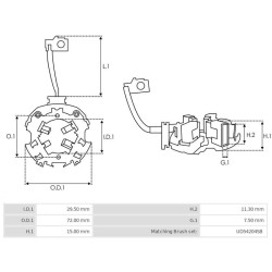 portaescobillas para motor de arranque Briggs & Stratton 390838 / 392749