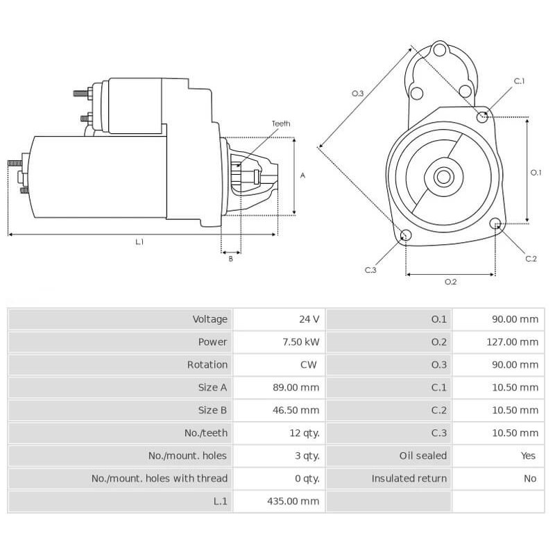 Motor de arranque sustituye0R2735 / 0R4263 / 10461085 / 10461153 CATERPILLAR
