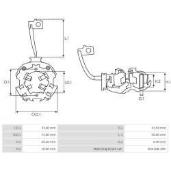 Portaspazzole per motorino di avviamento BOSCH 0001109267 / 0001109306 / 0001109307