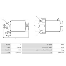 Démarreur remplace  Mercury Marine 50-819968 / 50-819968-1 / 50-819968-2 / 50-819968-3 Démarreur remplace  Mercury Marine 50-819968 / 50-819968-1 / 50-819968-2 / 50-819968-3