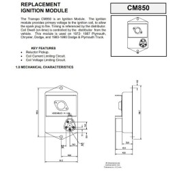 Ignition module replacing Chrysler 3438850 / 3656127 / 3656128 / 3656900