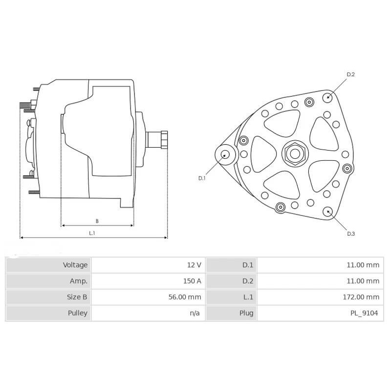 Lichtmaschine F000BL07A7 ersetzt F000BL07A8 / 01183797 für DEUTZ / KHD