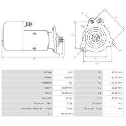 Anlasser ersetzt 0001416069 / 6290044 Liebherr 5.4 kw