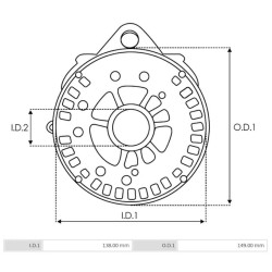 Rectificador para alternador Ford 3C3T-10300-BA / 3C3T-10300-BB / 3C3Z-10346-BA
