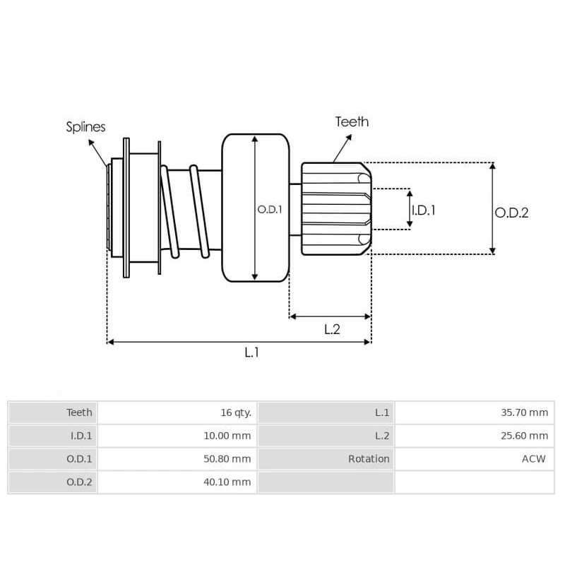 Ritzelsatz für anlasser Briggs&Stratton 497401 / 497594 / 497595