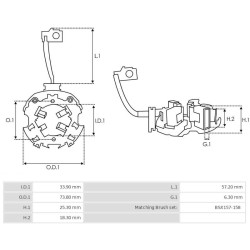 portaescobillas para motor de arranque Bosch 0001109260 / 0001109335 / 0001109360