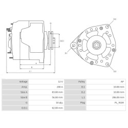 Lichtmaschine ersetzt MG35 / 11.203.623 / 84141456 New Holland 200A