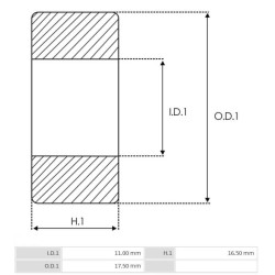 Rodamiento para alternarteur Delco remy 3471214 / 3472002 / 3472063
