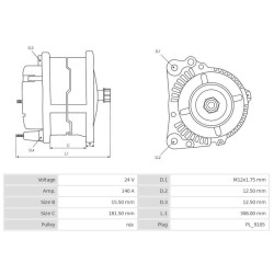 Alternador sustituye  0120689531 / 0120689545 / 0120689557