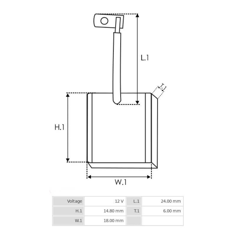 Juego de escobillas para motor de arranque Bosch 0001109001 / 0001109041 / 0001110053
