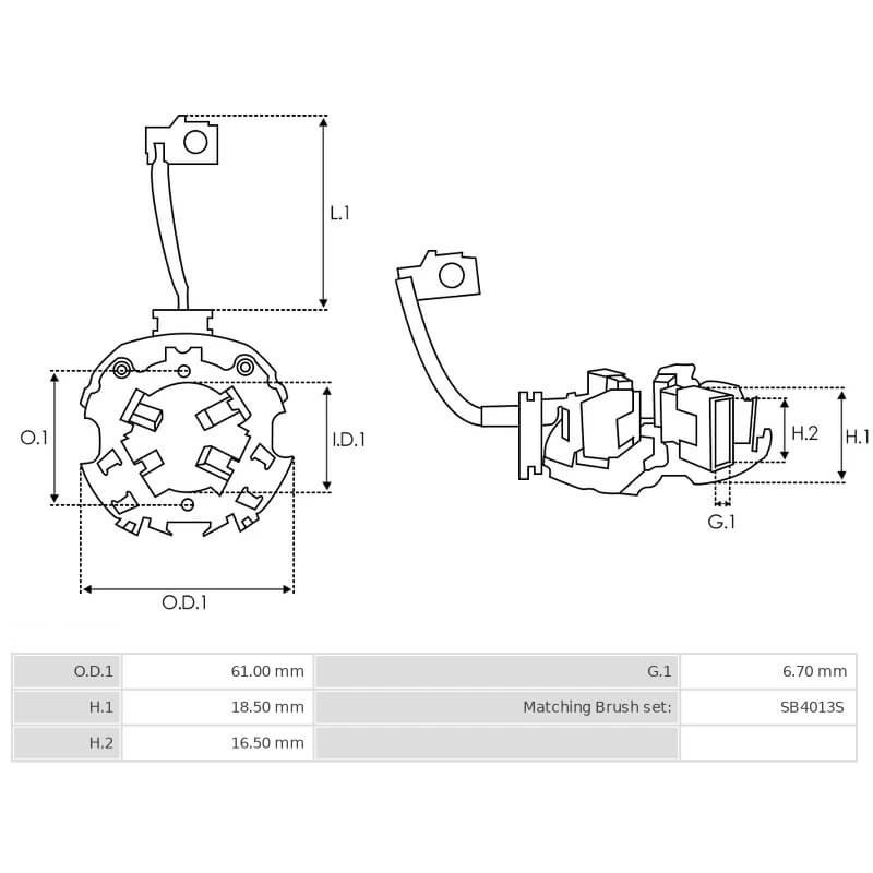 Portaspazzole per motorino di avviamento Lucas LRS101 / AS S4060 Portaspazzole per motorino di avviamento Lucas LRS101 / AS S4060