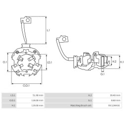 Kohlenhalter für anlasser Delco remy 10478855 / 10478864 / 10478879