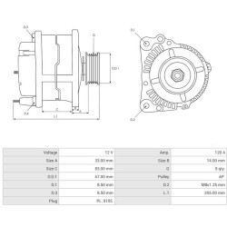 Alternator replacing 63321817 / 3788017M91 / AAK5355 CASE  / IH /NEW HOLLAND