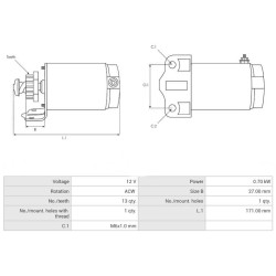Motorino di avviamento sostituisce 428000-1070 / 27040011A / 27040051A per DUCATI