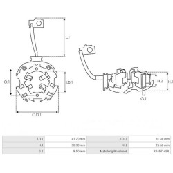 Portaspazzole per motorino di avviamento  Delco remy 10461460 / 10461461 / 10461462 / 10461463