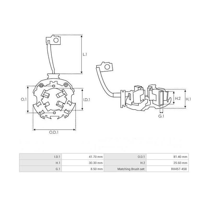 Kohlenhalter für anlasser  DELCO REMY 10461460 / 10461461 / 10461462 / 10461463