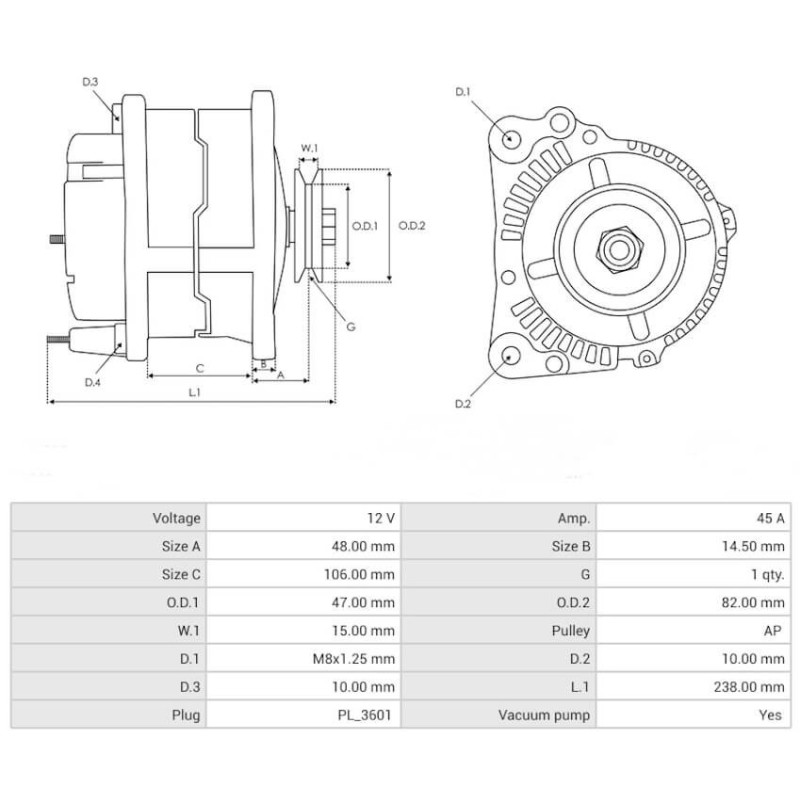 Lichtmaschine ersetzt 100210-2221 / 100210-2810 / 100210-2840