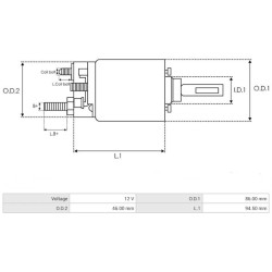 Solenoid for starter BOSCH 0001400016 / 0001401011 / 0001401012 Solenoid for starter BOSCH 0001400016 / 0001401011 / 0001401012
