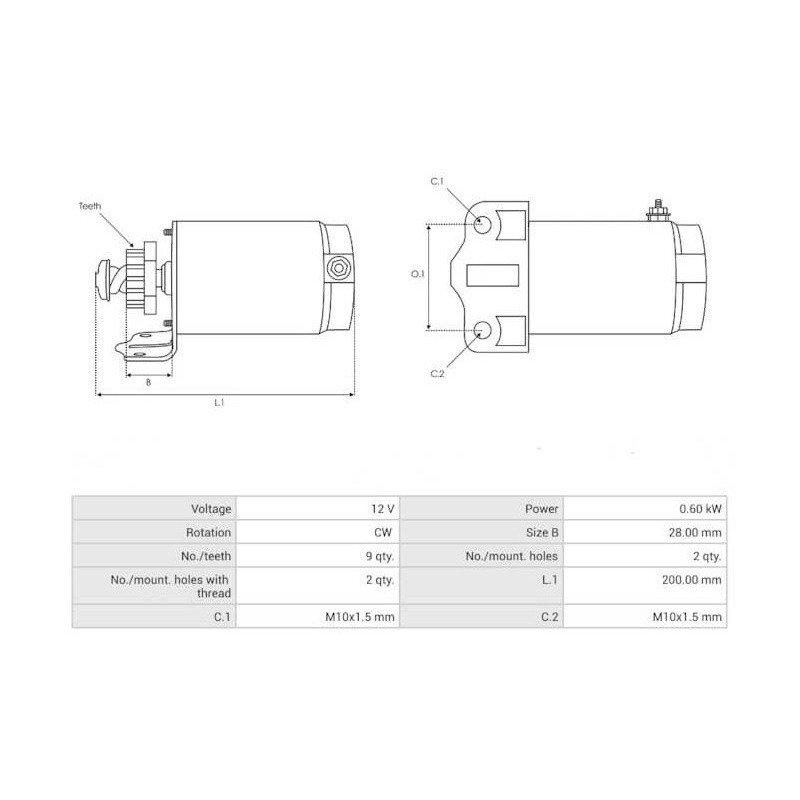 Démarreur remplace AM52455 / 5698340MO30SM / SMH12A104 Démarreur remplace AM52455 / 5698340MO30SM / SMH12A104