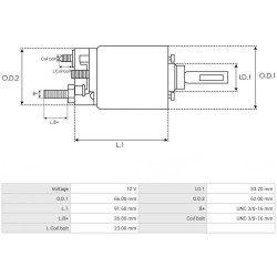 Solénoïde  para motor de arranque Delco Remy 1113098 / 1119935 / 1115508 / 1115501