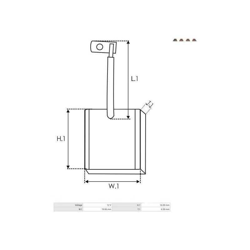 Kohlensatz  für anlasser DELCO REMY  10455340 / 10455304 / 10455308