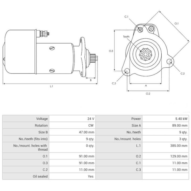 Motor de arranque sustituye0001402055 / 0001402064 / 0001416054