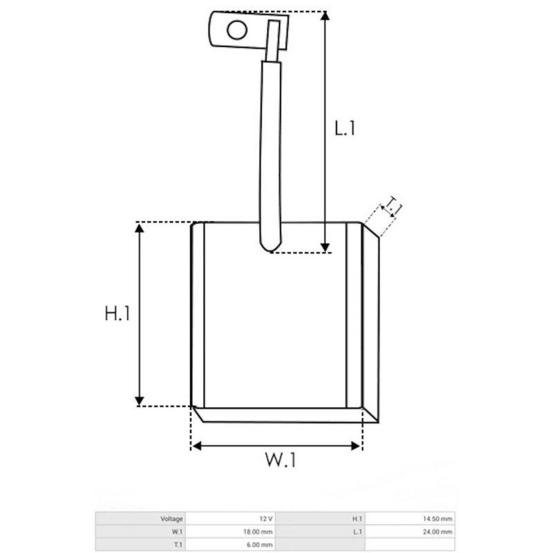 Set di spazzole per motorino di avviamento BOSCH 0001109001 / 0001109002 / 0001109003 Set di spazzole per motorino di avviamento BOSCH 0001109001 / 0001109002 / 0001109003