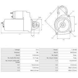 Starter replacing 46451529 / 63111008 / 63111010 / 46231536