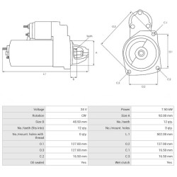 Démarreur remplace Caterpillar 0R4256 / 0R4257 / 106-8552 / 10R0399