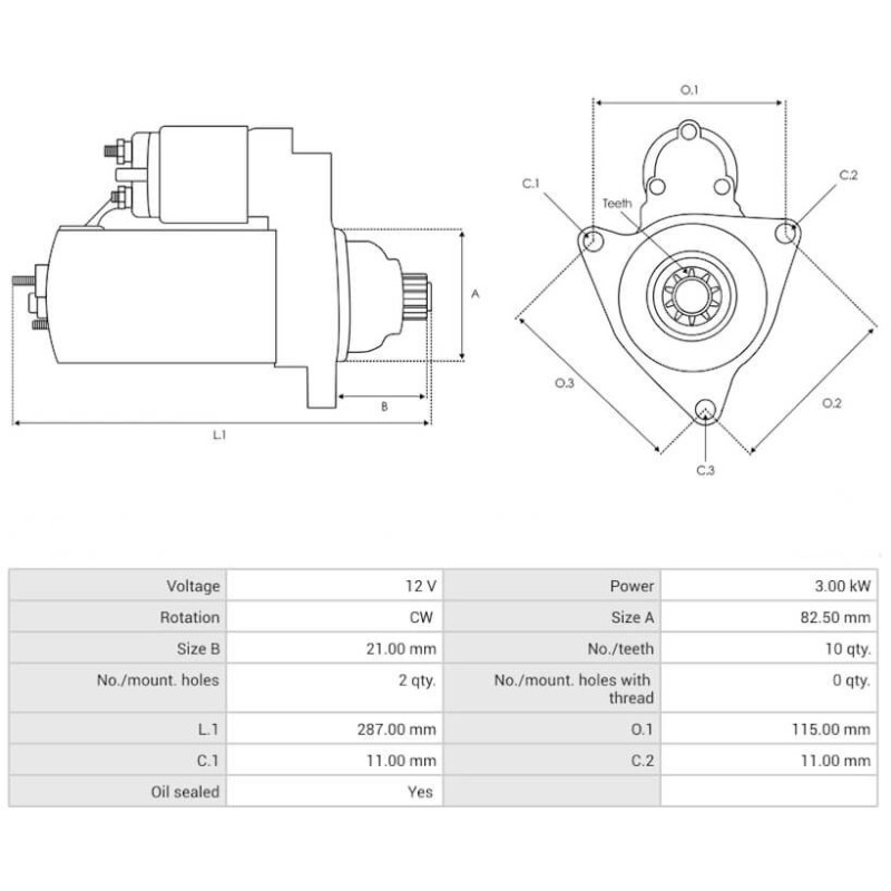 Motor de arranque sustituyeM8T55471 / M008T55472 / 32B6610301