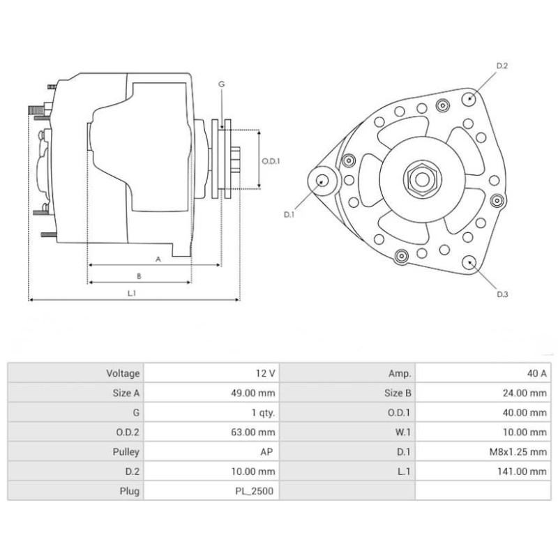 Alternator replacing DENSO 100211-4631 / 100211-4630 / 100211-4621