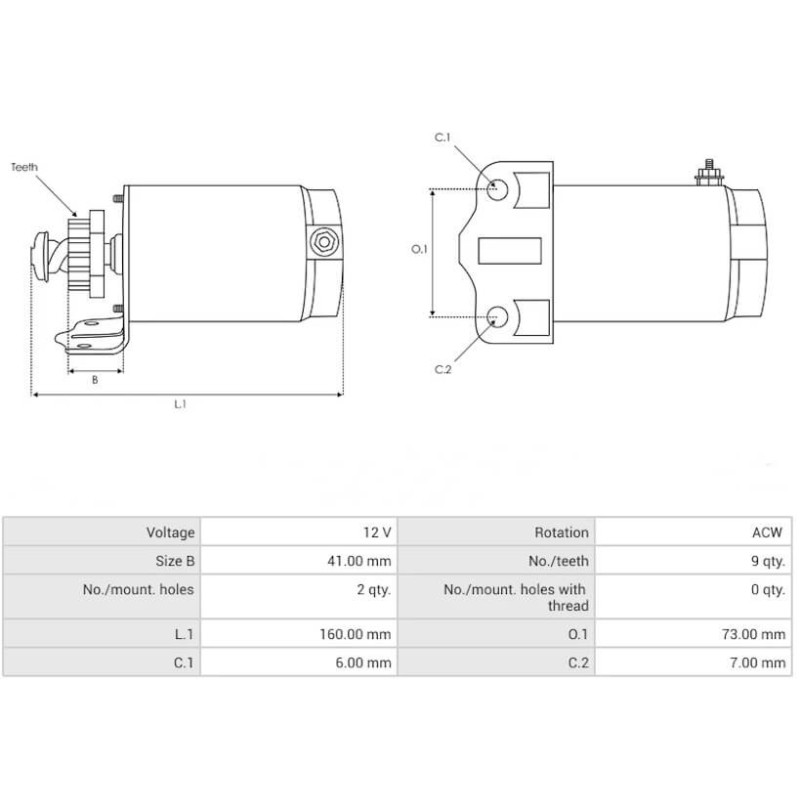 Starter replacing 31100-48E00 / SM13470 / 18805N Suzuki 0.4 kw
