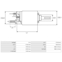 Solenoide para motor de arranque 0001223003 / 0001223007 / 0001223024