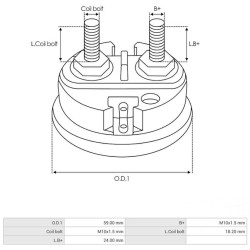 Tapones para solenoide para motor de arranque Bosch 0001157008 / 0001231007 / 0001231009