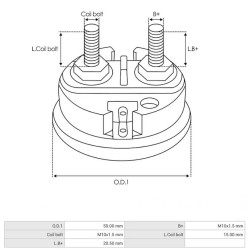 Tapones para solenoide para motor de arranque Bosch 0001358026 / 0001358032 / 0001358033
