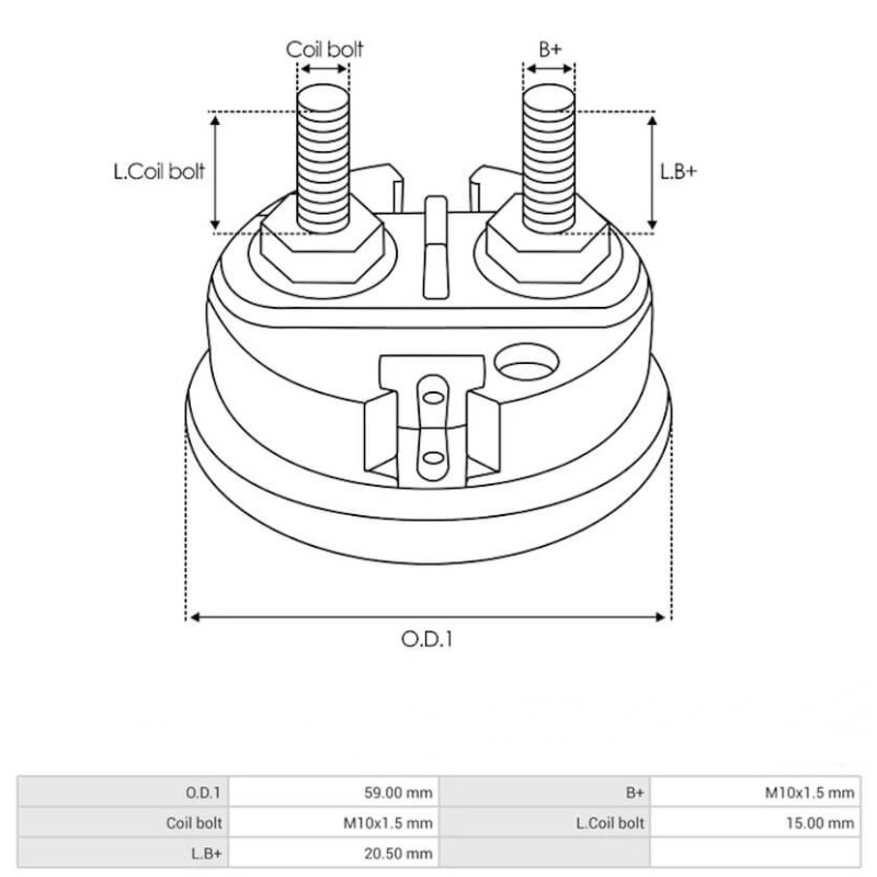 Tapones para solenoide para motor de arranque Bosch 0001358026 / 0001358032 / 0001358033