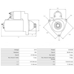 Motor de arranque sustituyeMS646 / 11.132.171 / 00674324 Deutz 3.5 kw