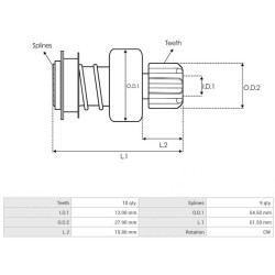 Pinion / Drive For VALEO starter d9r121 / d9r84