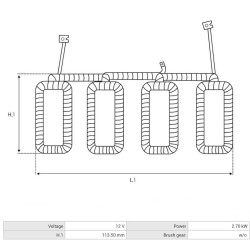Feldwicklung für anlasser Bosch 0001362040 / 0001362092 / 0001362301