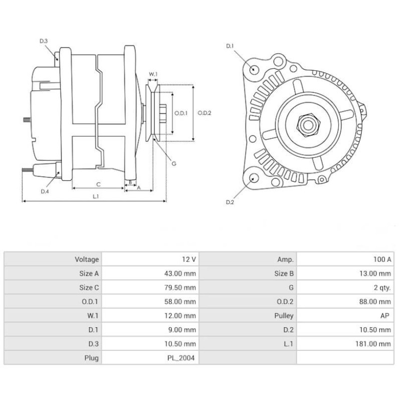Lichtmaschine ersetzt A3TA4399 / A003TA4399 / 23100VB310