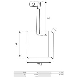 Brush set for starter LUCAS M50 / 26211 / 26211A Brush set for starter LUCAS M50 / 26211 / 26211A